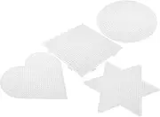BESPORTBLE 4pcs Geometric Bean Stencil Templates Kit DIY Bean Puzzle for Boys and Girls Enhance Creativity Safe Educational Toys