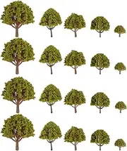 CORHAD 20pcs Mixed Size Model Trees 3-8 Inches for Sand Table, Diorama, Miniature Landscape, Model Train Scenery Layout Decoration