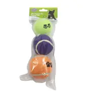6 x Pet Dog Tennis Ball Chew Bite Dental Clean Interactive Fetch Play Ball Toy