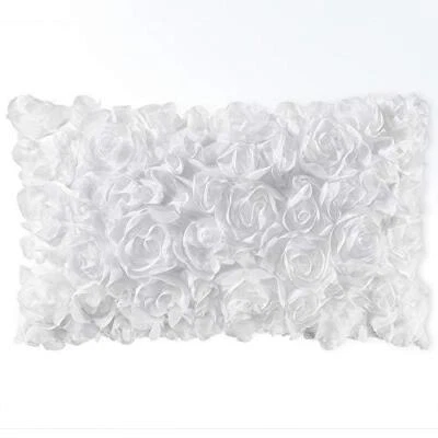 MIULEE 3D Decorative Spring Romantic Stereo Chiffon Rose Flower Pillow Cover