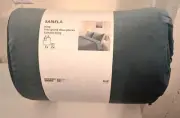 IKEA SANELA King-Sized Comforter Set - Dark Gray-Turquoise - 905.921.06 - NEW
