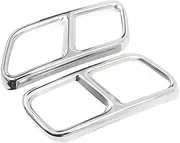 Compatible For Benz S Class W221 W222 C217 W251 X166 Stainless Steel Car Tail Muffler Exhaust Tip Output Cover Protective Trim(Silver)