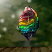 Wind Spinners 3D Steel Pride Flag Garden Art 12 inch Metal Painted for Outdoors