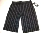 NEW Hurley sz 20 black white plaid long walking shorts boys youth