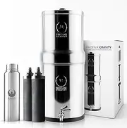 Phoenix Gravity 8 Litre Gravity Fed Stainless Steel Drinking Water Filter with 2 Phoenix Carbon Water Filter Cartridges, Stainless Steel Tap.