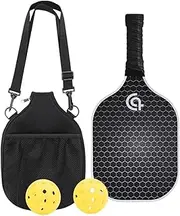 Carbon Fiber Pickle Ball Set | Lightweight Pickle Ball Racket with Bag | Outdoor Supplies Anti-Slip Comfort Grip Pickle Ball Set for Outdoor