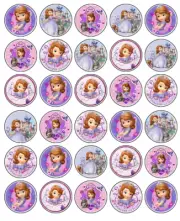 Sofia The First Cupcake Toppers Edible Icing Birthday Cake Decorations (2 Sizes)