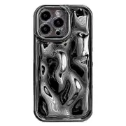 For iPhone 12 Pro Max Electroplating Meteorite Texture TPU Phone Case - Black