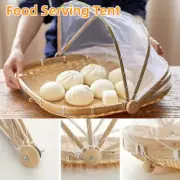 Bamboo Baskets Tray Anti Bug Food Fruit Storage Container with Mesh Cover AU
