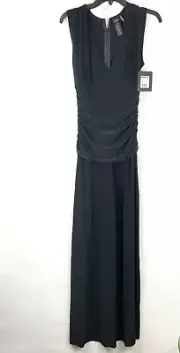 Adrianna Papell Women’s Crepe Black Overlay Jumpsuit Size 16