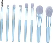IWOWHERO 8pcs Powder Brush Make up Kits Makeup Brush Fur Makeup Cosmetic Brush Cosmetics Brush Bamboo Blue