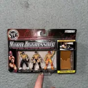 WWE MICRO AGGRESSION 3 PACK FIGURE SERIES 2 Rey Mysterio Batista Hulk Hogan New