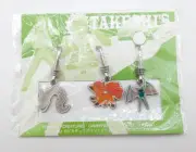 Pokemon Brock 1" metal keychain charm set Vulpix Onix Zubat