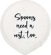 Ceramic Spoon Rest For Stove Top - Cute Spoon Holder For Kitchen Counter - White