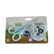 Polka Dot Scissors Retractable 40 Inch Tape Measure Dog Blue Puppy Sniff Sewing