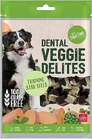 It's Treat Time Veggie Delites Training Star Bites, 100G, Dental Treat, 100% Grain Free, Real Sweet Potato, Meat Free, 100% Digestable, Tartar Control, Suitable for All Dogs