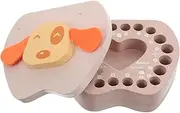 Toyvian First Tooth Keepsake Box Wooden Memory Organizer for Teeth Hair and Cord Shower Present for Boys and Custom Engraving