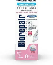 Biorepair, High Density Mouthwash for Bleeding Gums, Hyaluronic Acid and Antibacterial Zinc, Fluorine, Alcohol and Chlorhexidine Free, 500ml