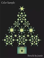 Joanie Stencil 10" T Snowflake Christmas Tree Crock Holiday Home Decor DIY Signs