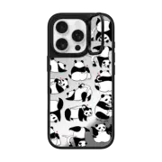 iPhone 16 Pro Mirror Ring Stand Case MagSafe Compatible Panda Lover