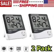 Thermometer Indoor Digital LCD Hygrometer Temperature Humidity Meter Alarm Clock