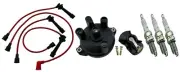 Spark Plugs + Ignition Wires + Cap Rotor FOR Suzuki Carry Tune Up Kit F6A Engine
