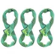 3x Paws & Claws Tug-Of-War Dog Toy 33cm Infinity Rope Play w/ Squeaker BL/GRN