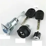 VMDWAQ Fit for VW Ignition Auto Door Lock Cylinder for New Passat Trunk Storage Box Full 8 Teeth(Full Door 2 Keys)