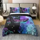 Duvet Cover 100% Ocean Creature Themed Comforter Cover Set King Size Sea
