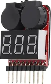 LOORGVEL Lipo Battery Tester Monitor with Low Voltage Alarm Compact Voltage Checker Ion Battery Capacity Display Lightweight Portable Design for Outdoor Use
