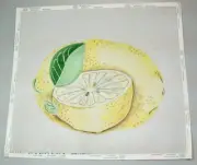 Barbara Eyre HandPainted Needlepoint 13 Mesh Canvas Lemon & Lemon Half 19" x 17"