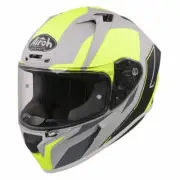 AIROH VALOR FULL FACE MOTORCYCLE HELMET MATT WINGS FLURO YELLOW