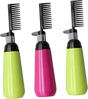 Healeved 3pcs Hair Color Comb Bottle Root Comb Applicator Lid Dark Brown Hair Dye Spray Bottle Empty Travel Spray Bottle Hair Brush Hairbrush Shampoo Hair Oils Hair Dye Bottle Comb Plastic