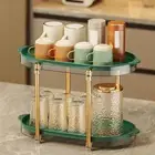 Double Layer Cup Drying Rack Plastic Makeup Rack Cup Holder for Home