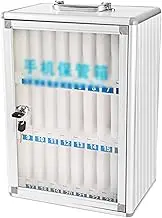 Wall-Mounted Cell Phones Storage Cabinet Pocket with Lock for Office Classroom Cell Phone Cabinet Silver Storage Locker Box (Size : 24 Slots)