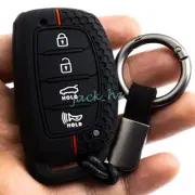 Silicone 4 Buttons Smart Key Case Fob Chain Cover For Hyundai Tucson Elantra GT