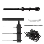 60 Pack 1/8" Black Cable Railing Hardware Kit Hand Swage Threaded Stud Tensioner