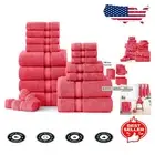 Luxurious 18-Piece Cotton Bath Towel Set - Zero Twist, Quick Dry, Honeysuckle