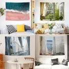 Sea View Window Background Cloth Hanging Cloth Fresh Bedroom Bedside Tapestry
