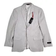 Tommy Hilfiger Slim-Fit Solid Weave Blazer Mens 46L 46 Light Grey