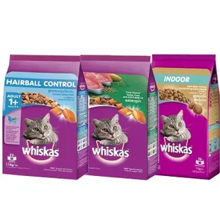 whiskas 偉嘉貓食乾糧 1.1-1.2Kg 化毛專用 室內貓配方 鮪魚總匯 貓飼料 (8.3折)