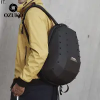 在飛比找蝦皮購物優惠-OZUKO  - 新款-鉚釘雙肩包 男士個性電腦雙肩背包 歐