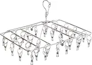 Fayleeko Clothes Drying Rack with 34 Clips, Folding Stainless Steel Drying Hanger, Baby Hangers,Clothes Hangers for Drying Socks,Drying Towels, Diapers, Bras, Baby Clothes,Underwear