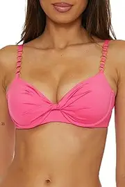 [Trina Turk] Women's Monaco Twist Underwire Bikini Top, Adjustable, Tie Back, Swimwear Separates