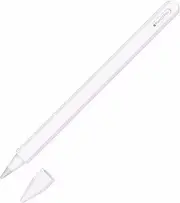 T Tersely Silicone Case for Apple Pencil Pro 2024 / Apple Pencil 2nd,Soft Sleeve Holder Grip + Protective Nib Cover for iPad Pen Stylus,Anti-Slip Pencil Holder Sleeve - Matte White