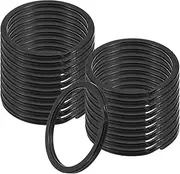 uxcell 20pcs Split Keychain Rings, 35mm Round Flat Keyrings Stainless Steel Open Key Chain Ring Dog Tag Rings for DIY Keychain Craft Lanyard, 2mm Thick, Black
