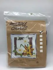 Multiple Choices Needlepoint “Daisies & Tiger Lily” #02-109/ 14 X 14 Inches
