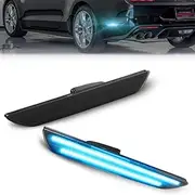 GSOWO Side Marker Lights Compatible with 2015-2023 F-ord Mus-tang Rear White Fender Marker Reflectors Lamps Smoked Len, 2PCS, Bule Lights