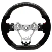 BLOX Racing Carbon/Alcantara Steering Wheel Red Stitching For 15-21 Subaru