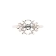 Oval 10x8mm Ring Semi Mount In 14k White Gold With Diamond Accents (42686)